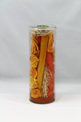 CANDELABRO DECORATIVO DE CRISTAL CON FLOR SECA oasisdecor.com