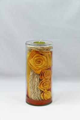 CANDELABRO DECORATIVO DE CRISTAL CON FLOR SECA oasisdecor.com