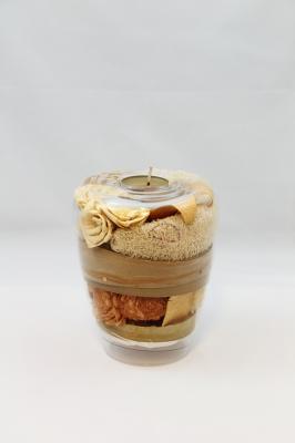 JARRON DECORATIVO DE CRISTAL CON FLOR SECA oasisdecor.com