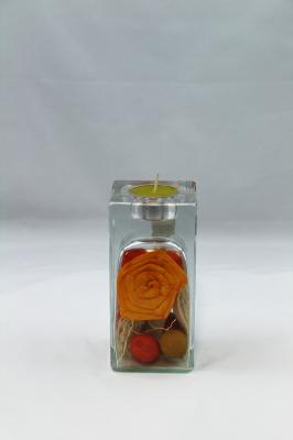 CANDELABRO DECORATIVO DE CRISTAL CON FLOR SECA oasisdecor.com