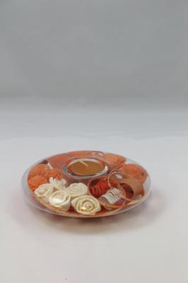 CENTRO DECORATIVO DE CRISTAL CON FLOR SECA oasisdecor.com