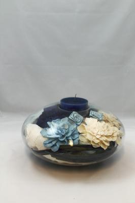 CENTRO DECORATIVO DE CRISTAL CON FLOR SECA oasisdecor.com