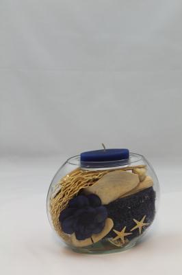 CENTRO DECORATIVO DE CRISTAL CON FLOR SECA oasisdecor.com
