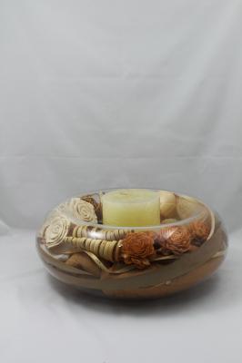 CENTRO DECORATIVO DE CRISTAL CON FLOR SECA oasisdecor.com