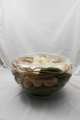CENTRO DECORATIVO DE CRISTAL CON FLOR SECA oasisdecor.com