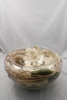 CENTRO DECORATIVO DE CRISTAL CON FLOR SECA oasisdecor.com