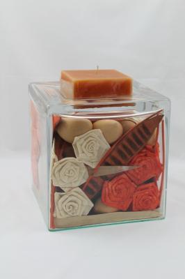 CENTRO DECORATIVO DE CRISTAL CON FLOR SECA oasisdecor.com