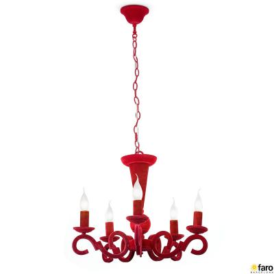 Lámpara de techo ornamento roja