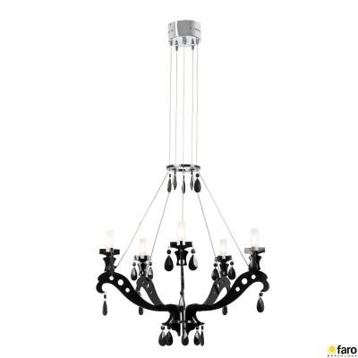 Lámpara de techo candelabro negra
