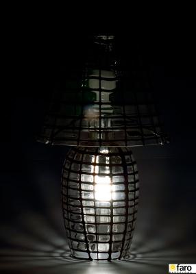 Lámpara de sobremesa vidriera iluminación inferior
