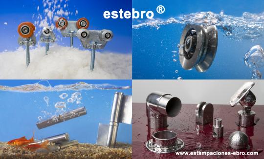 Rollapares, Poleas, Pernios, Bisagras, Accesorios para barandillas. Todo en acero inoxidable.