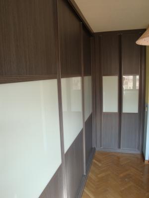 Combinado roble ceniza con cristal blanco