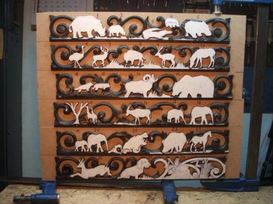 Tallas de Animales de Africa en Ebano