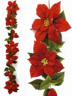 flor de pascua artificial de calidad GUIRNALDA NAVIDEÑA PONSETIA ARTIFICIAL oasisdecor.com