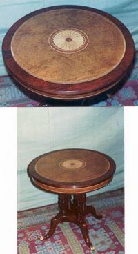 Mesa aux redonda marqueteria