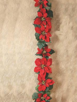 ponsetia, flor de pascua artificial de calidad GUIRNALDA NAVIDEÑA PONSETIA ARTIFICIAL oasisdecor.com
