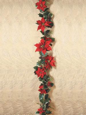 ponsetia, flor de pascua artificial de calidad GUIRNALDA NAVIDEÑA PONSETIA ARTIFICIAL oasisdecor.com