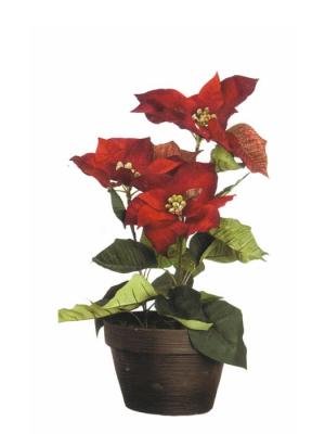 Flor de pascua artificial de calidad. MACETA FLOR DE PASCUA ARTIFICIAL .oasisdecor.com