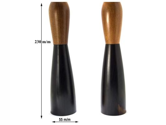 Juego portavelas ébano y palo rosa para vela de 20mm.