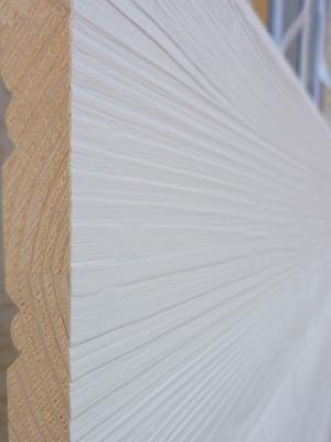 Madera desfibrada pintada con Hydrocera 0% blanca