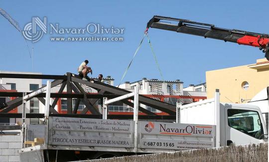 Proceso de construcción de estructura para restaurante