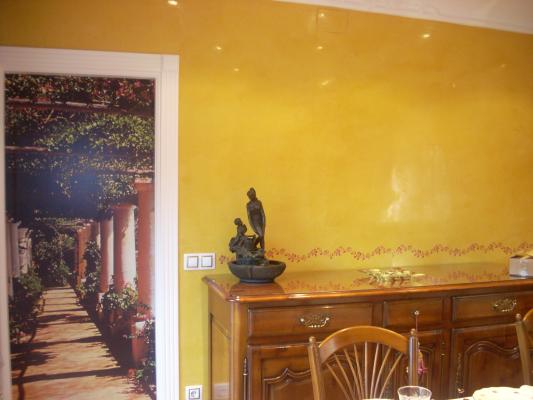 ESTUCADO DE PARED Y COLOCACION DE MURAL