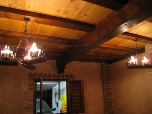 falso techo de madera rustica para bodega y sotano