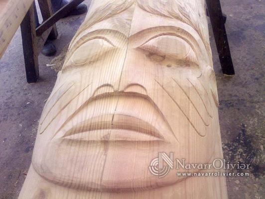 talla de madera para totem