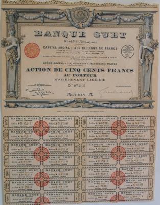Acción Antigua de la Banca Parísina