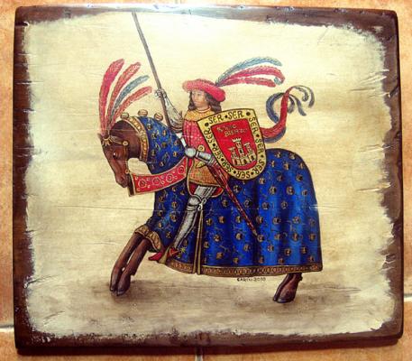 Caballeros de la orden de Santiago tabla pintada a mano Caballeros de la orden de Santiago tabla pintada a mano