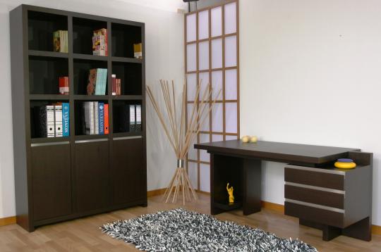 Escritorio madera-inox a medida