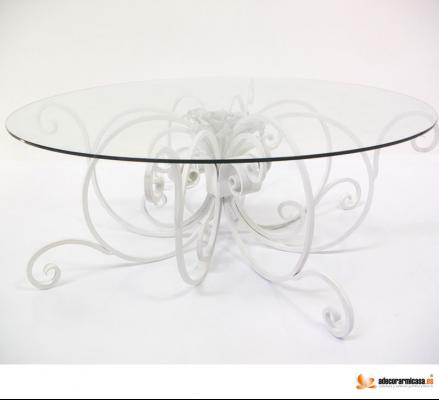 Mesa ornamental en forja artesanal