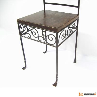 Silla ornamental en forja artesanal - detalle