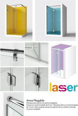 Mampara para baño Anna de puertas plegables