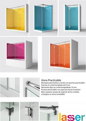Mampara para el baño puertas practicables