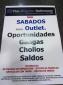 FOTO CARTEL SALDOS, CHOLLOS, OUTLET