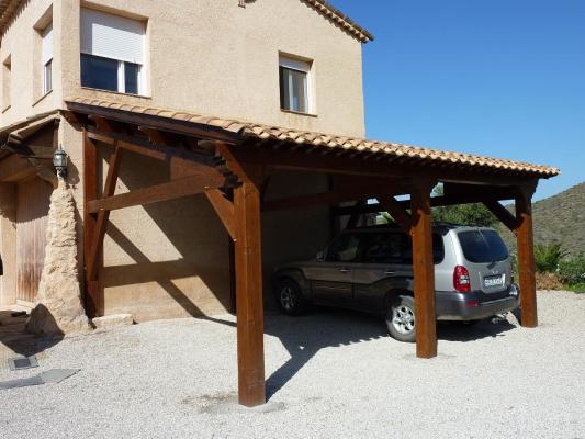 porche rustico con tejas romana