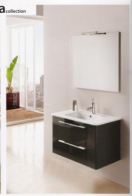 Conjunto baño de 60 ctm, 2 cajones. Colores blanco y antracita