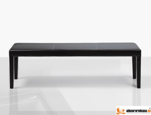 Banqueta triple en polipiel negra