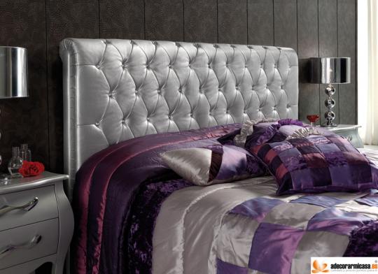 Cabecero de cama lorena en color plata
