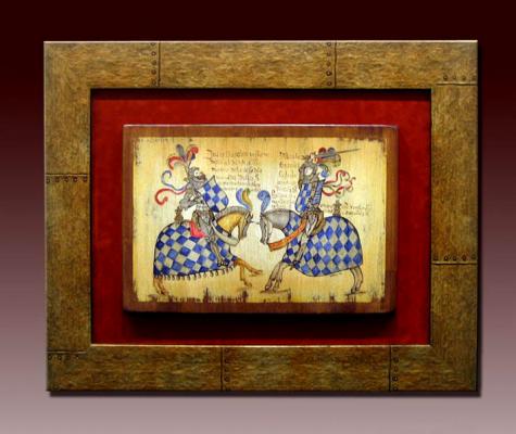 TABLAS PINTADAS A MANO CON MOTIVOS MEDIEVALES.WWW.ELTALLERDESARIN.COM