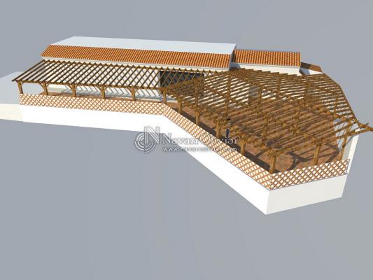Estructura de madera para porche