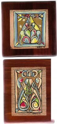 EL TALLER DE SARIN, TABLAS Y MUEBLES PINTADOS A MANO CON MOTIVOS MEDIEVALES, FLORALES,...