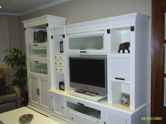 MUEBLE SALON DE ROBLE LACADO BLANCO
