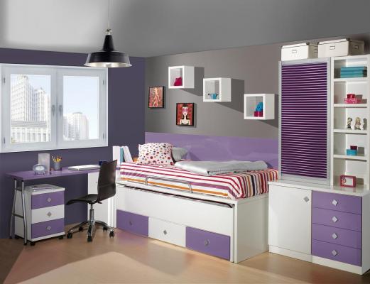 dormitorio juvenil blanco y mora