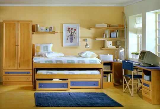 dormitorio juvenil aliso y azul