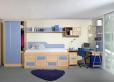 dormitorio juvenil haya natural y azul