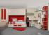 dormitorio juvenil pino dkp y rojo