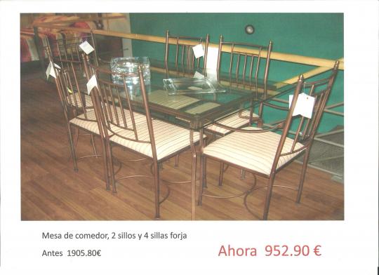 Liquidacion mesa y sillas de forja