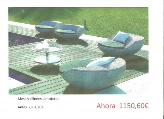 Liquidacion mesa y sillones de exterior